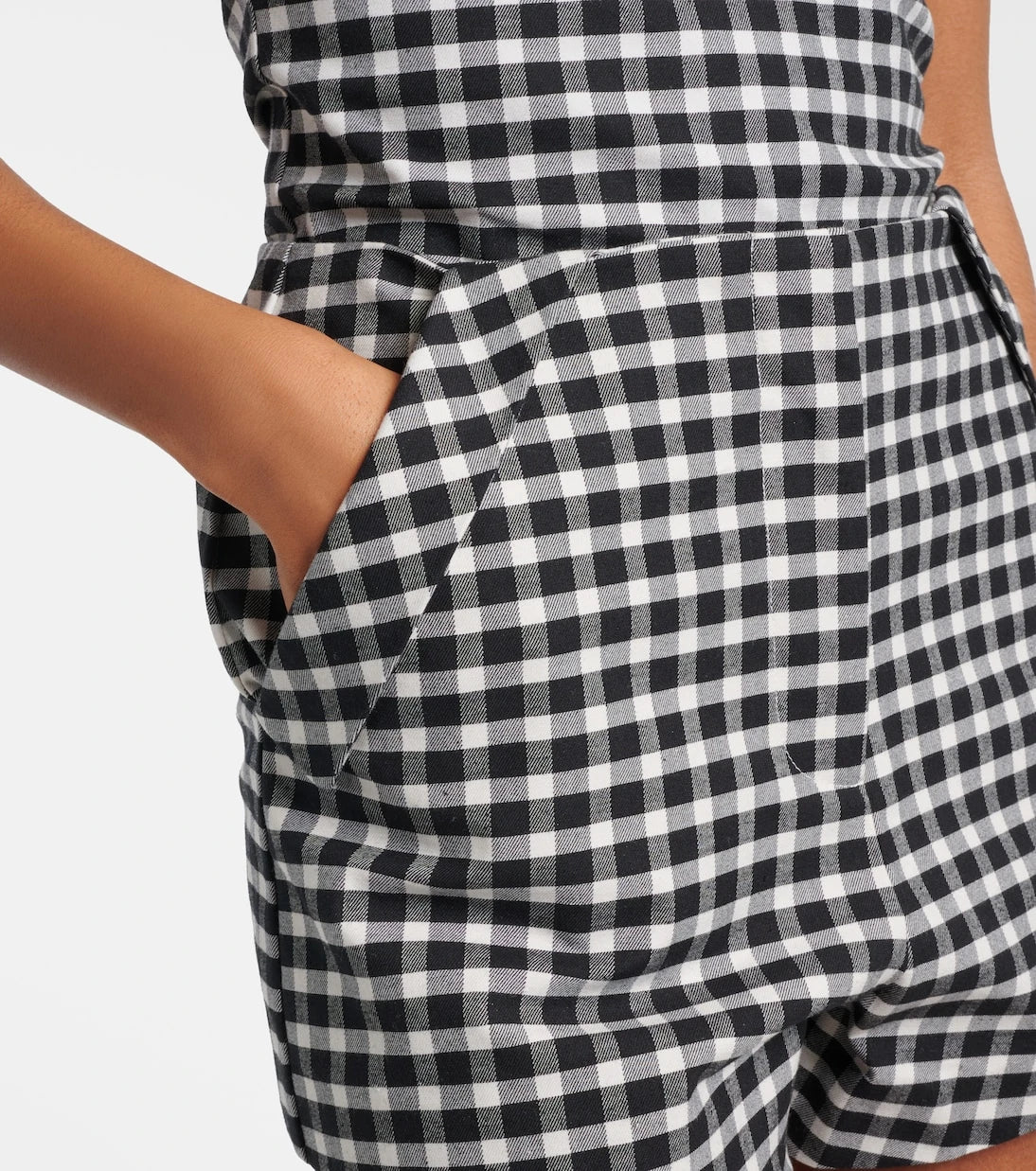 Posse - Chiara gingham cotton-blend shorts
