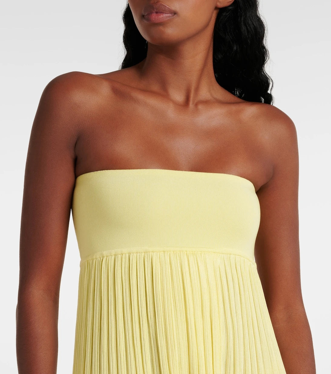 Alaïa - Pleated bustier dress