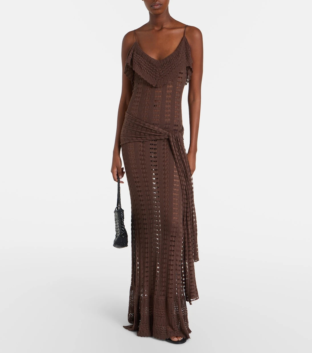 Aya Muse - Ruffled pointelle maxi dress