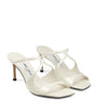 Jimmy Choo White Anise 75 Patent Leather Sandals