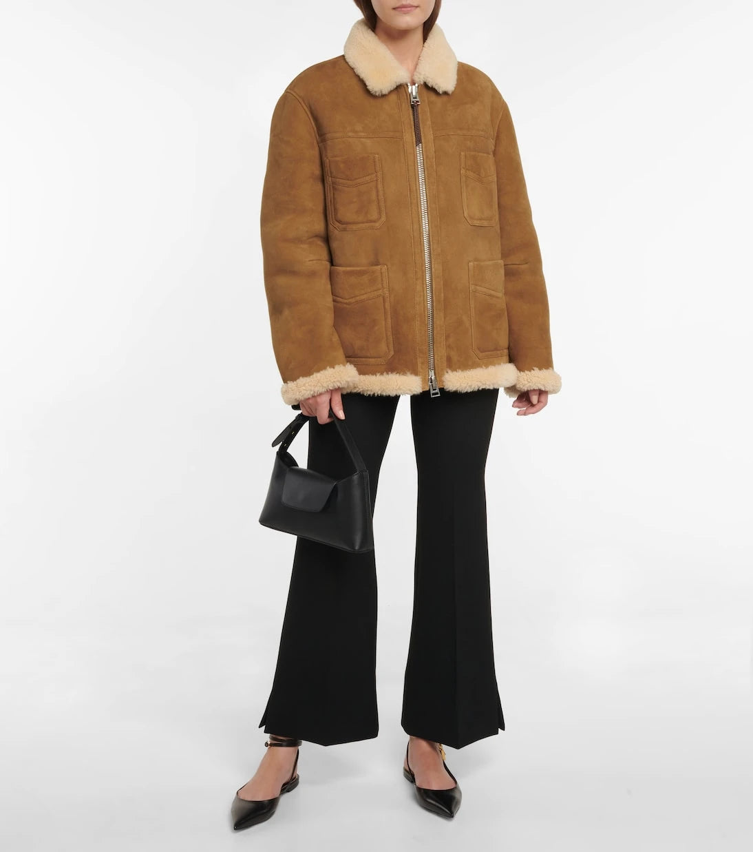 Tom Ford - Padlock leather slingback flats