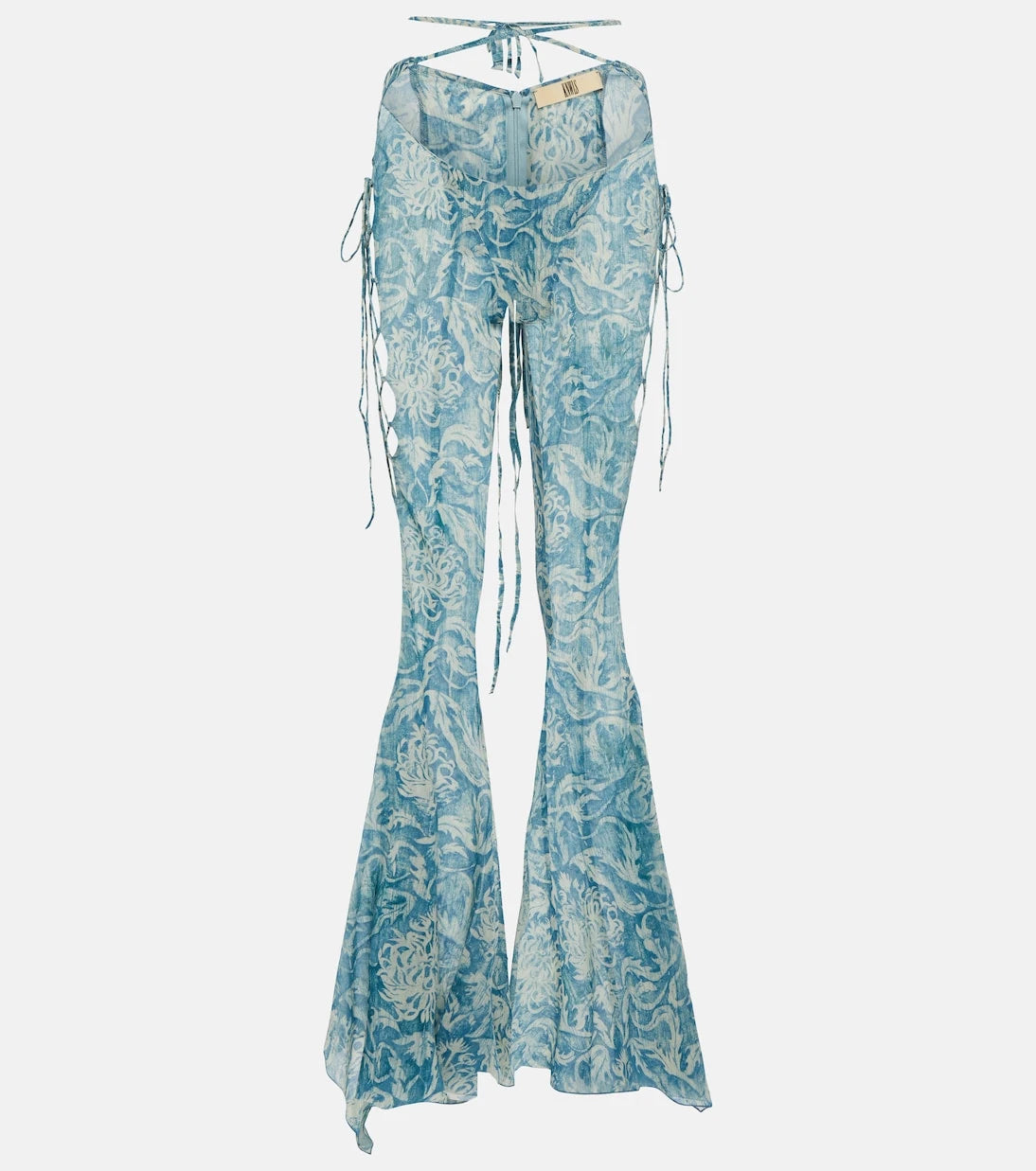 KNWLS - Printed low-rise silk-blend pants