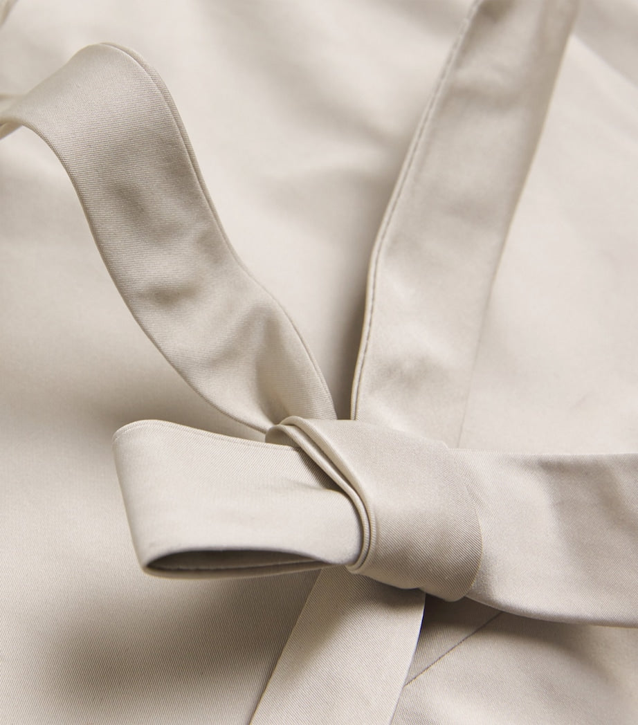 Nadine Mos Beige Draped Bib Top