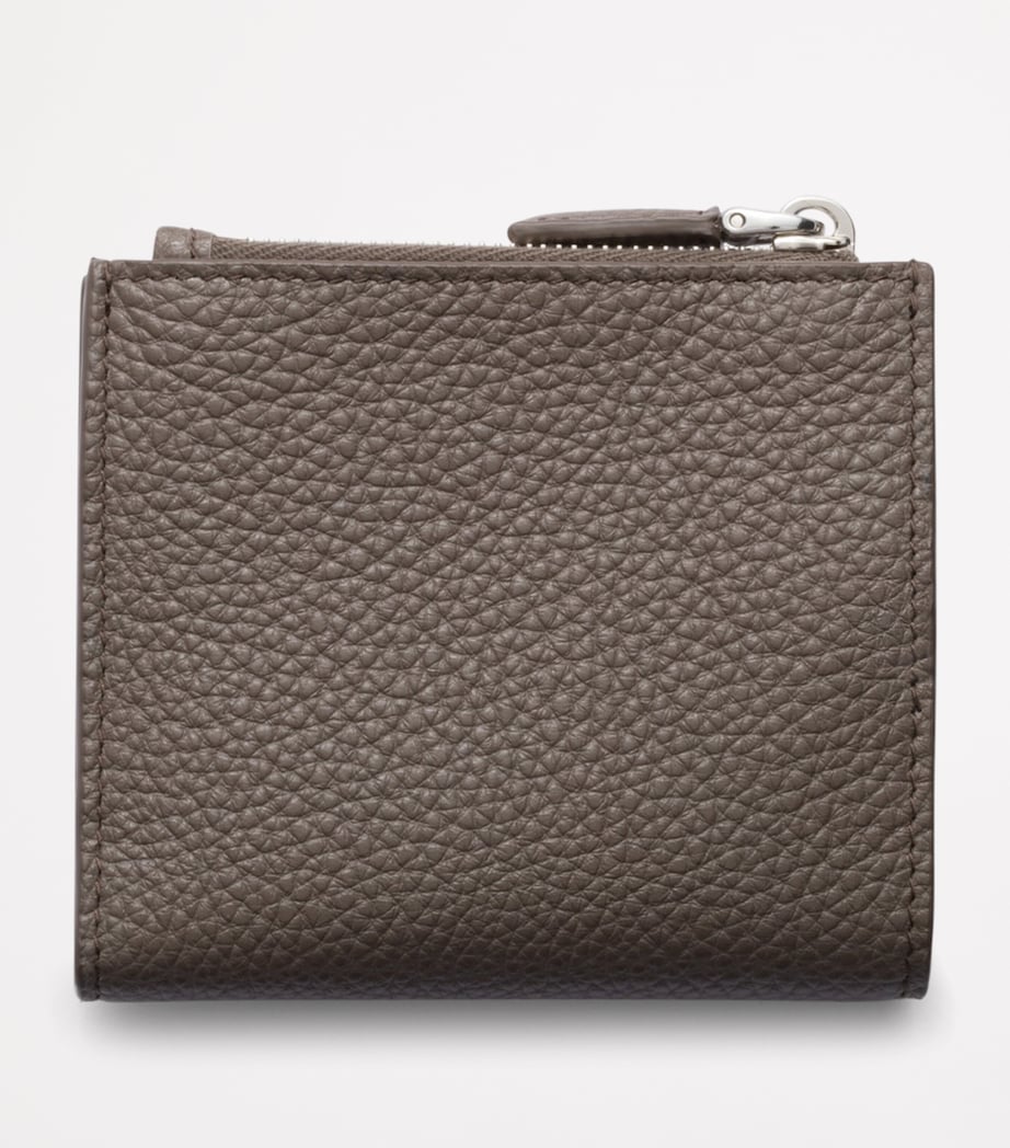 Grained Leather Triangle Wallet