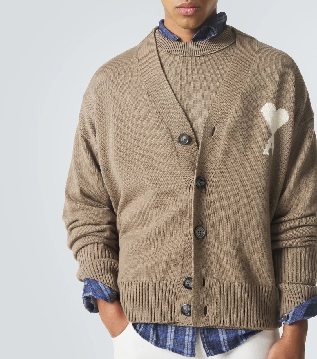 Ami Paris - Ami de Cœur wool and cotton cardigan