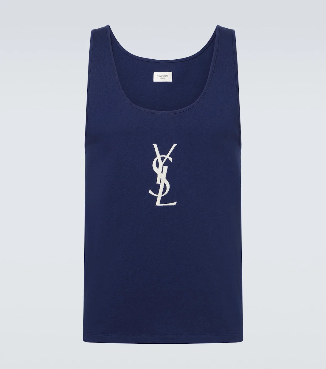 Saint Laurent - Cassandre embroidered cotton tank top