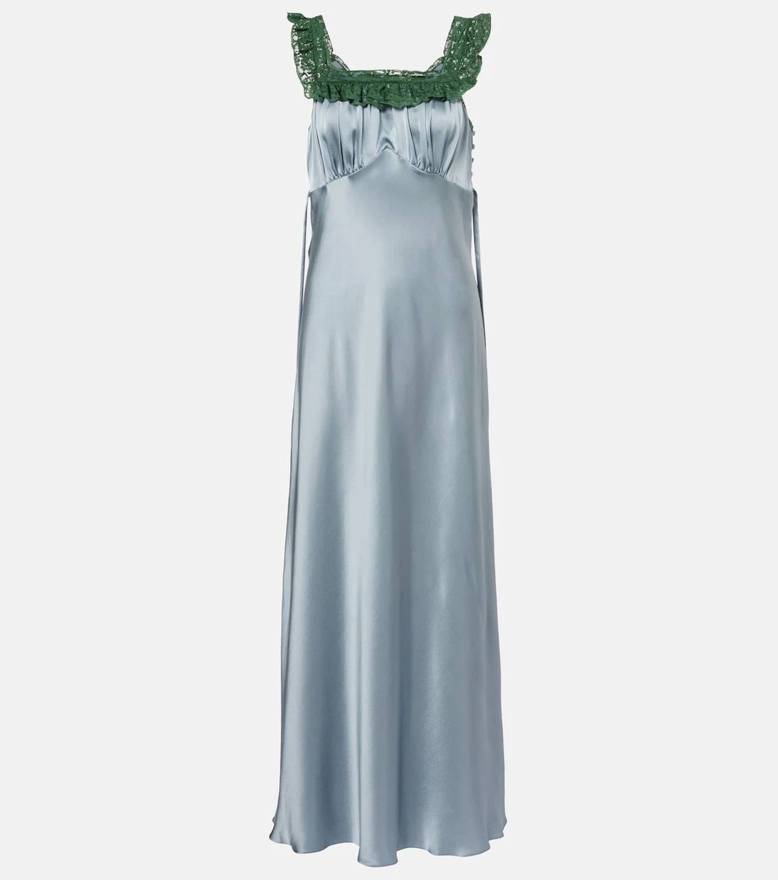 Chloé - Lace-trimmed silk satin maxi dress