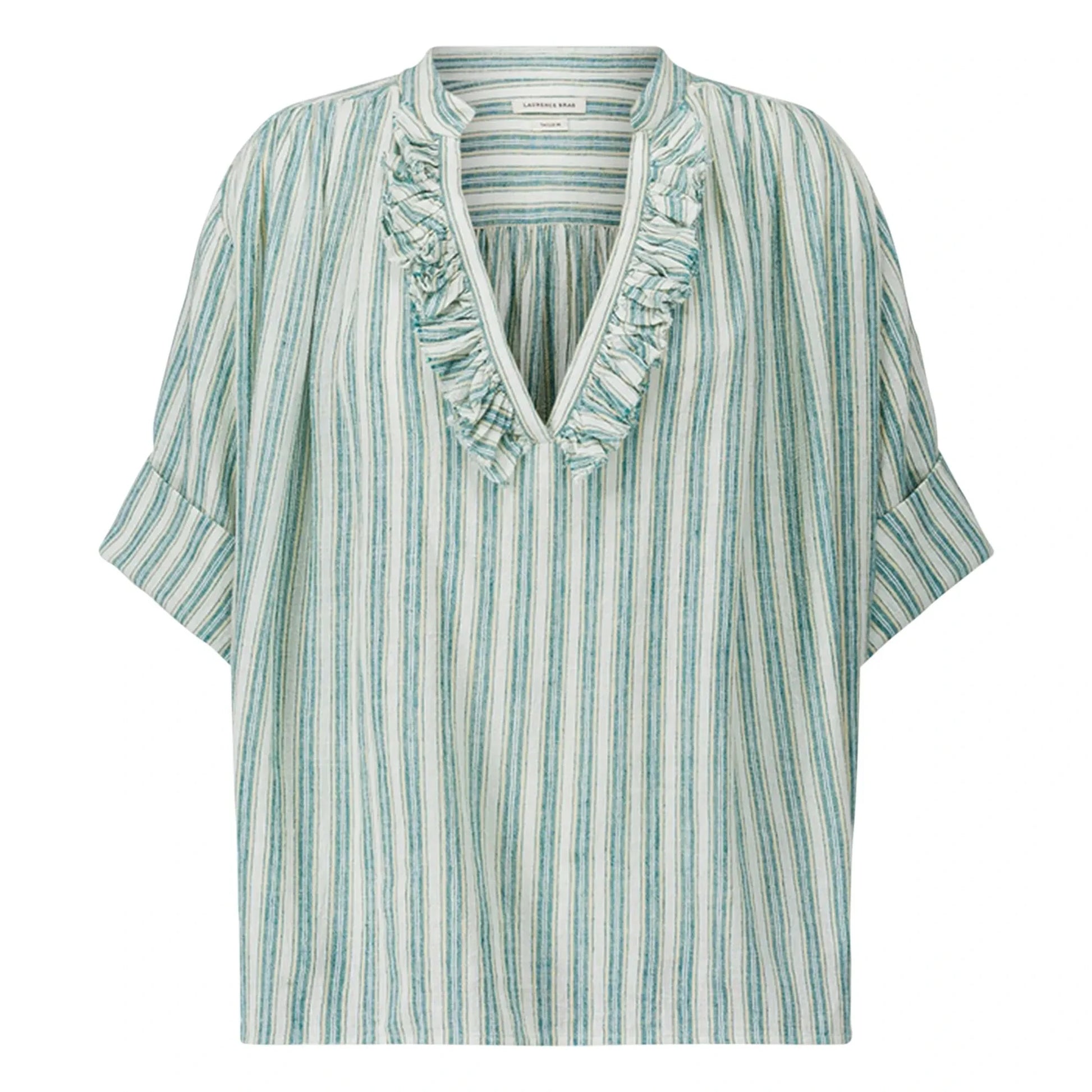 Laurence Bras - Dida Cotton Striped Blouse | Pale green