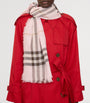 Burberry Pink Wool Check Scarf
