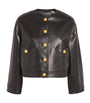Black Cropped Nessy Leather Jacket