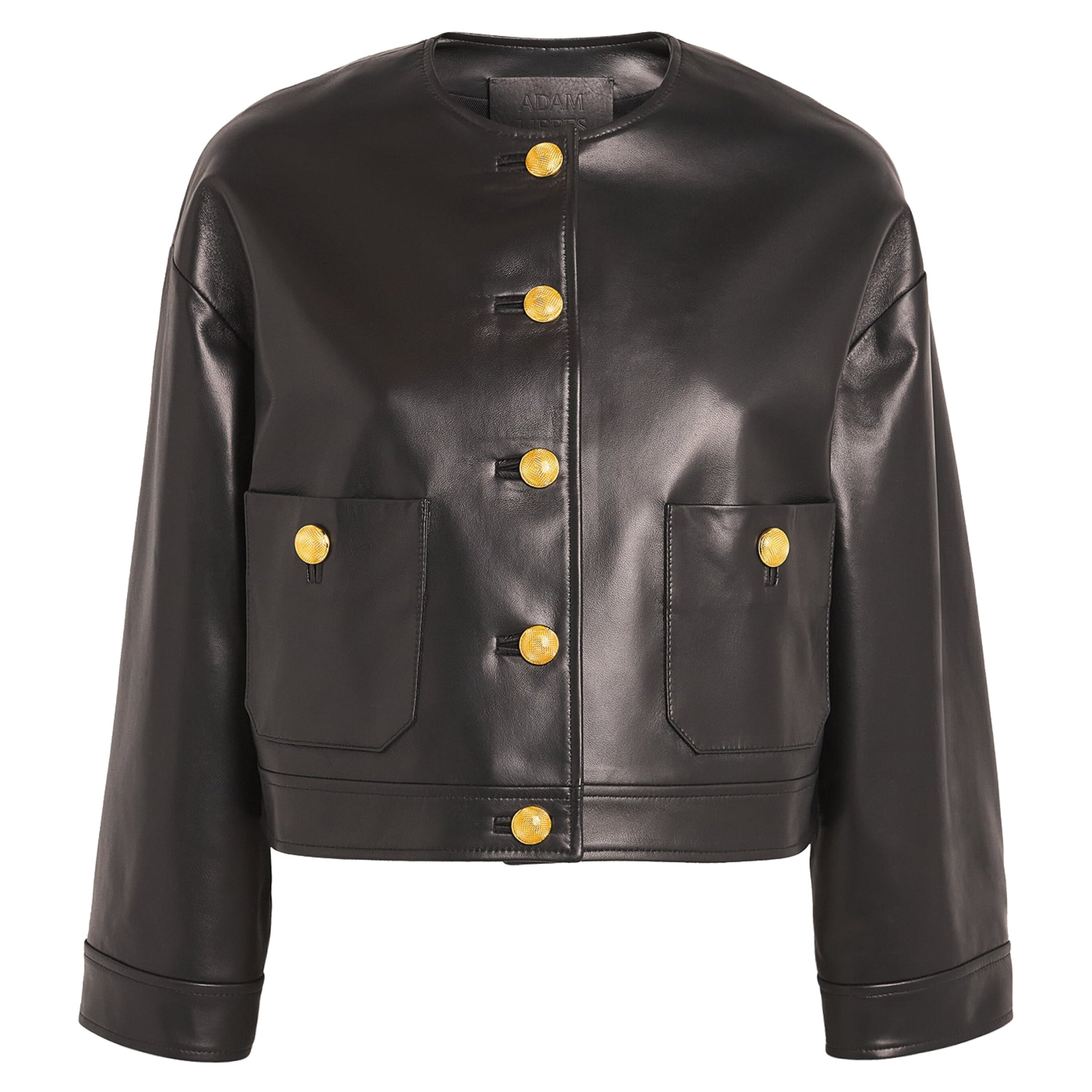 Black Cropped Nessy Leather Jacket