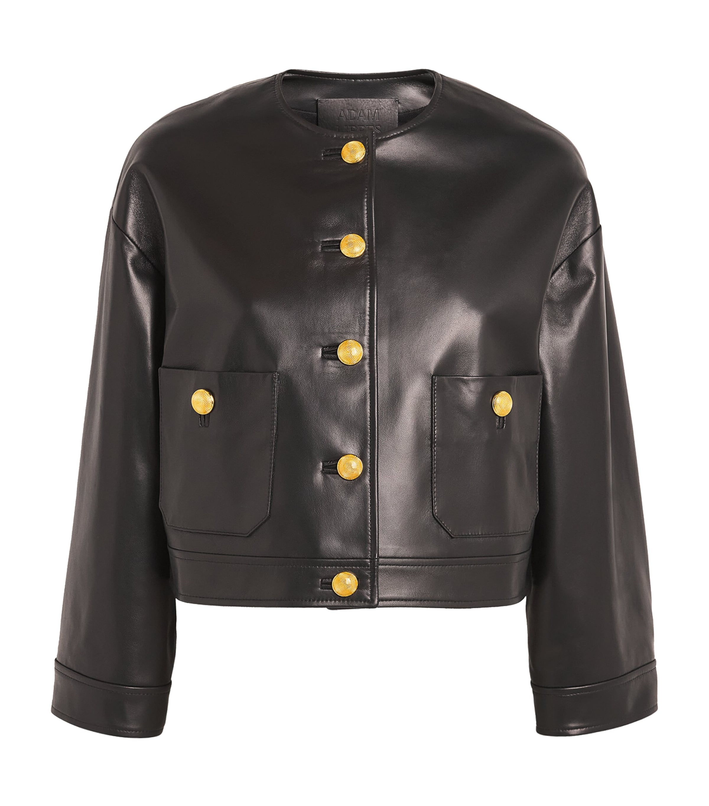Black Cropped Nessy Leather Jacket
