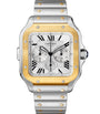 Stainless Steel and Yellow Gold Santos de Cartier Watch 43.3mm