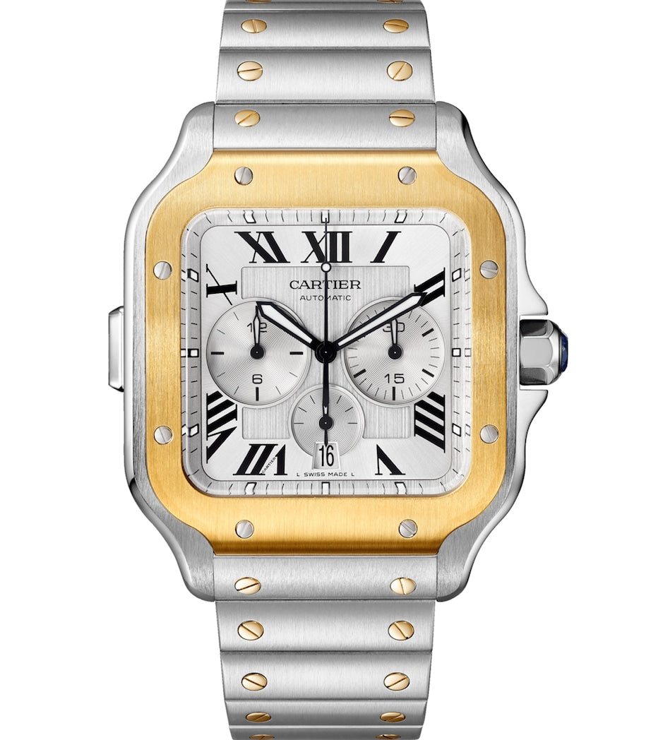 Stainless Steel and Yellow Gold Santos de Cartier Watch 43.3mm