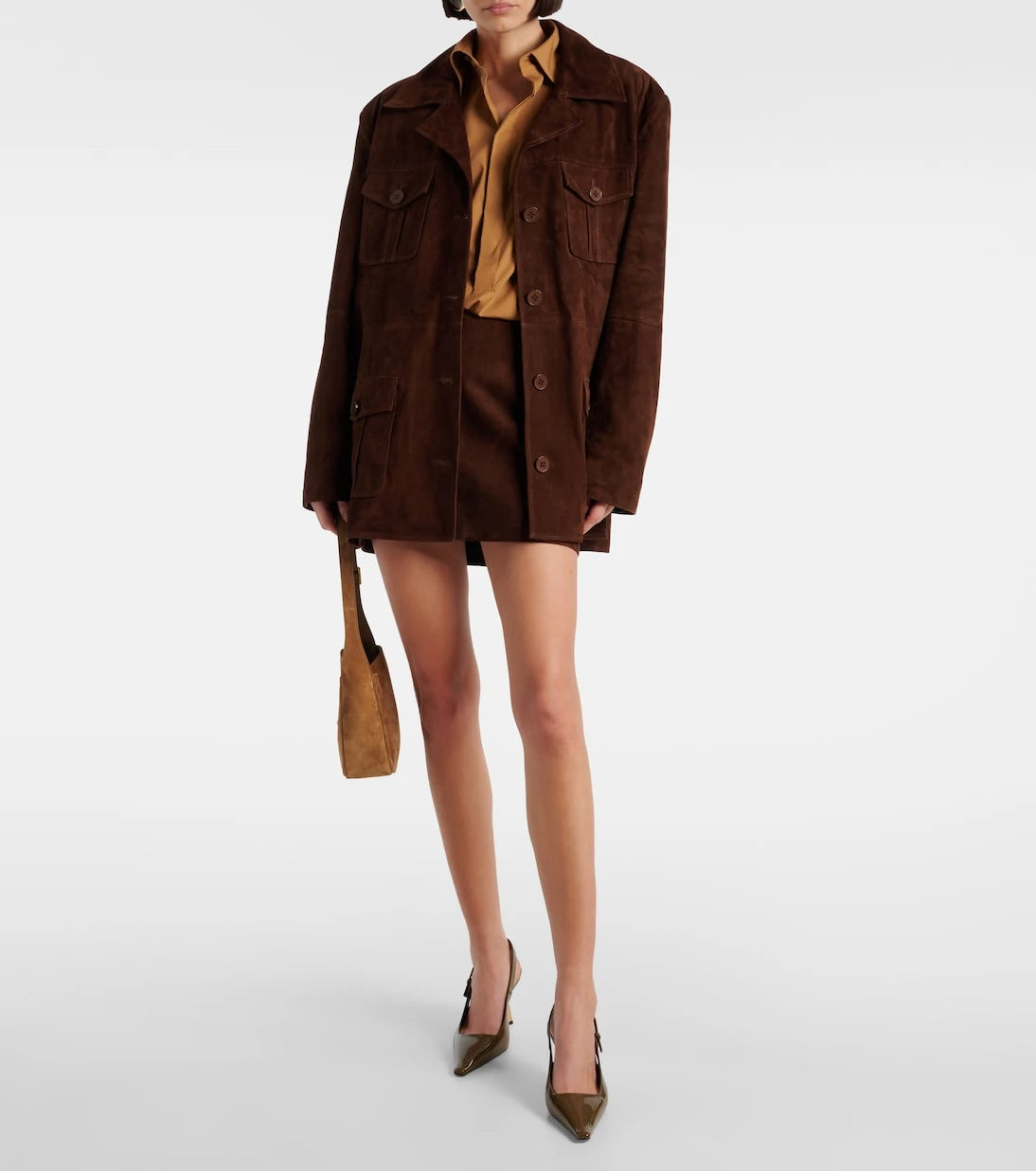 Nour Hammour - Remi suede miniskirt
