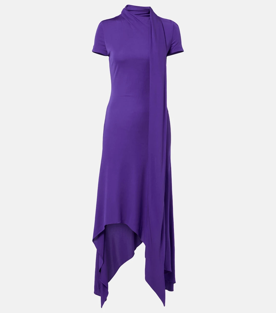 Acne Studios - Asymmetric scarf-detail jersey midi dress