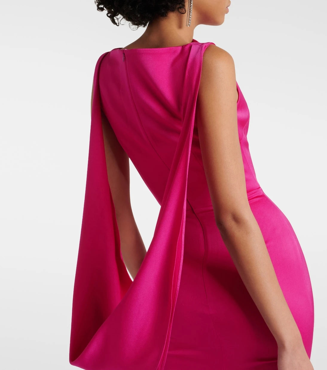 Alex Perry - Draped satin crêpe midi dress
