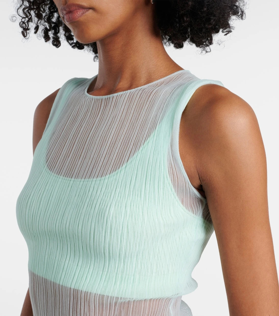 Simkhai - Oakley Plisse semi-sheer tank top