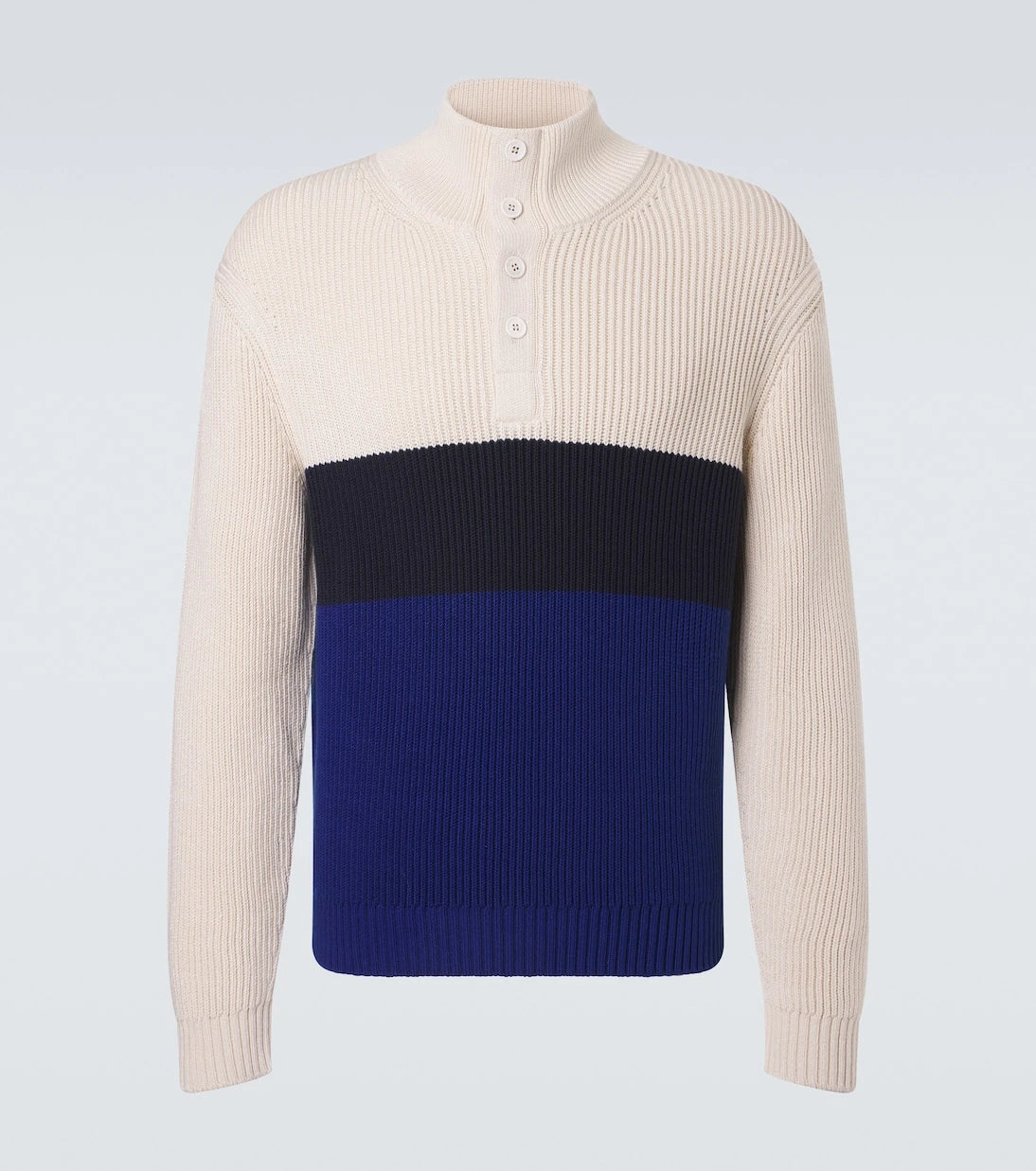Dunhill - Colorblocked cotton and silk sweater