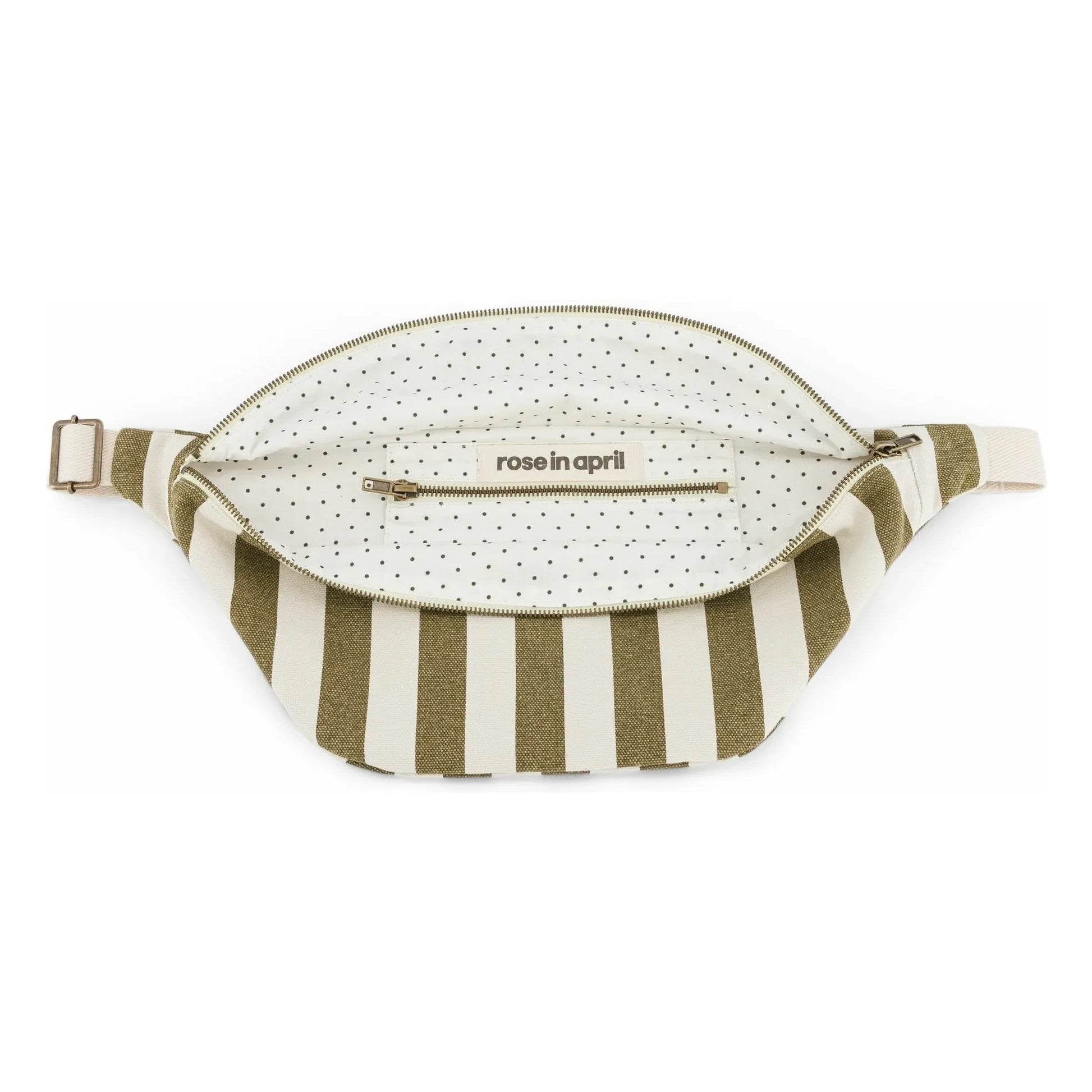 Rose in April - Striped fanny pack | Olive