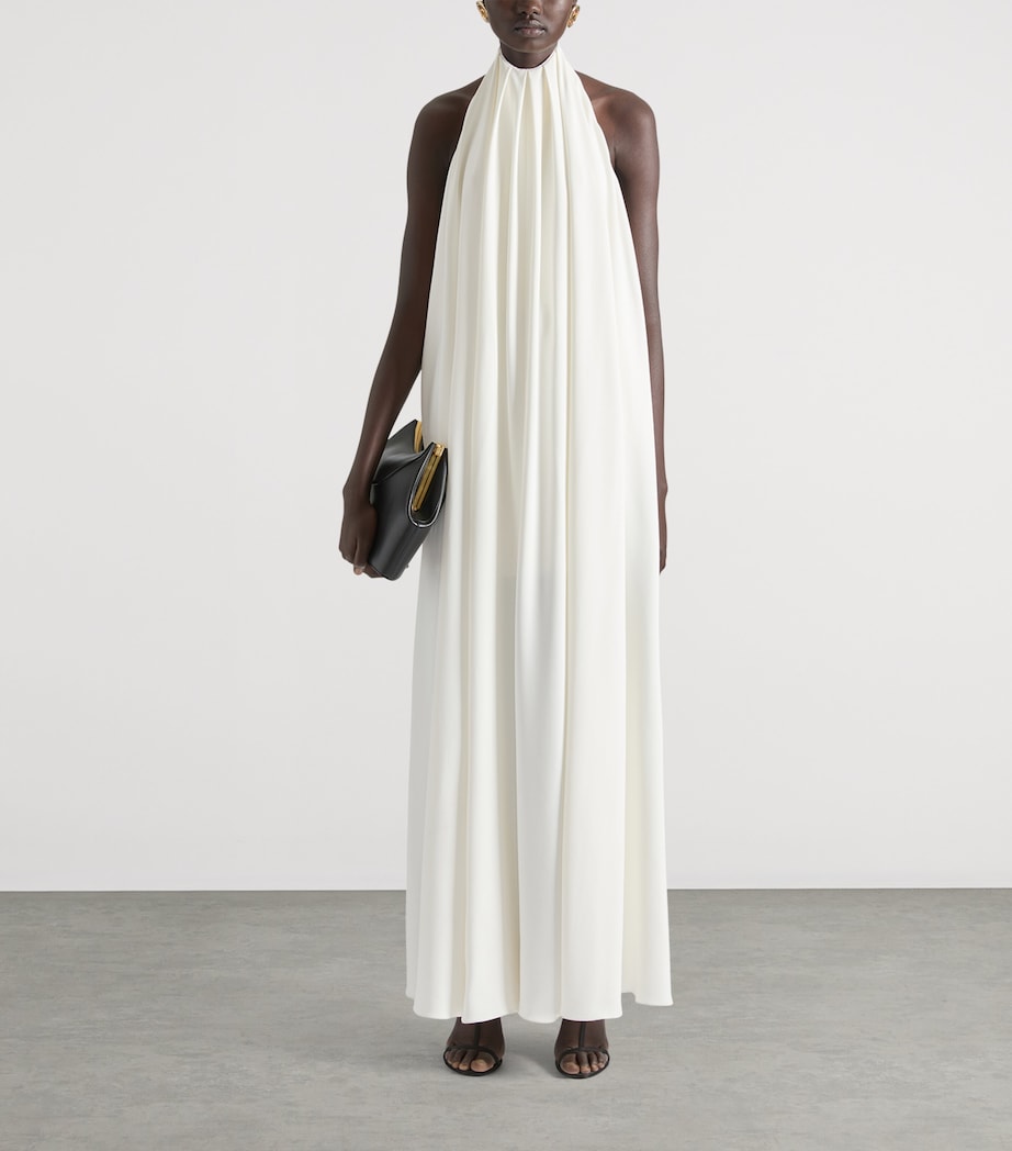 Givenchy Ivory Crepe Halterneck Maxi Dress