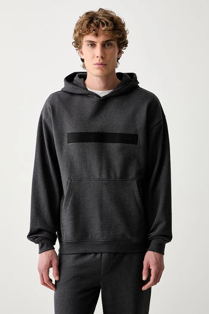 HUGO kapüşonlu erkek pamuklu sweatshirt Dalilong