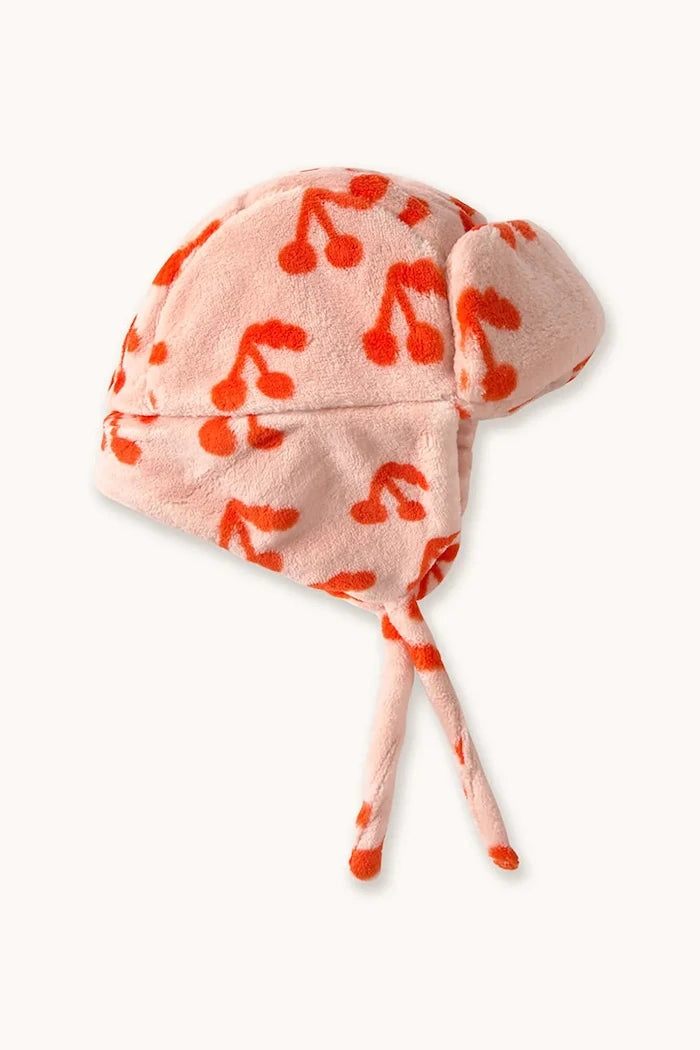 Детска шапка Tinycottons CHERRIES EARFLAP BEANIE