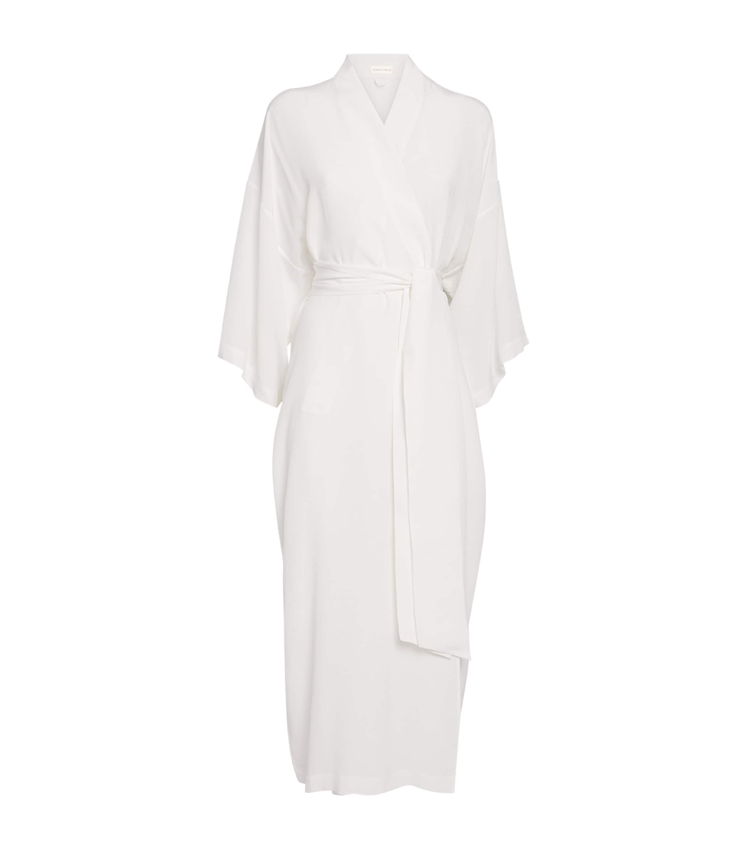 Silk Queenie Long Robe IVORY