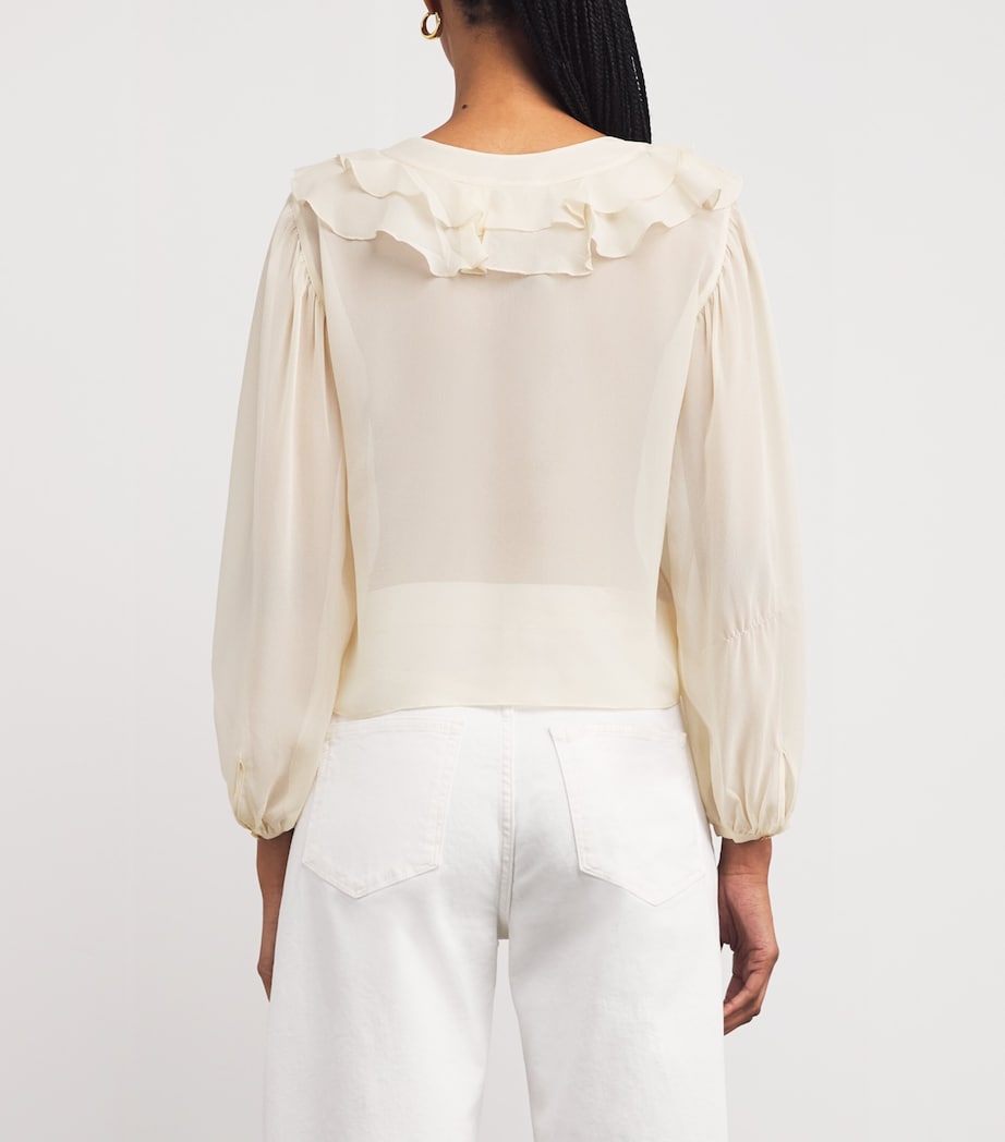 PAIGE White Silk Gemelli Blouse