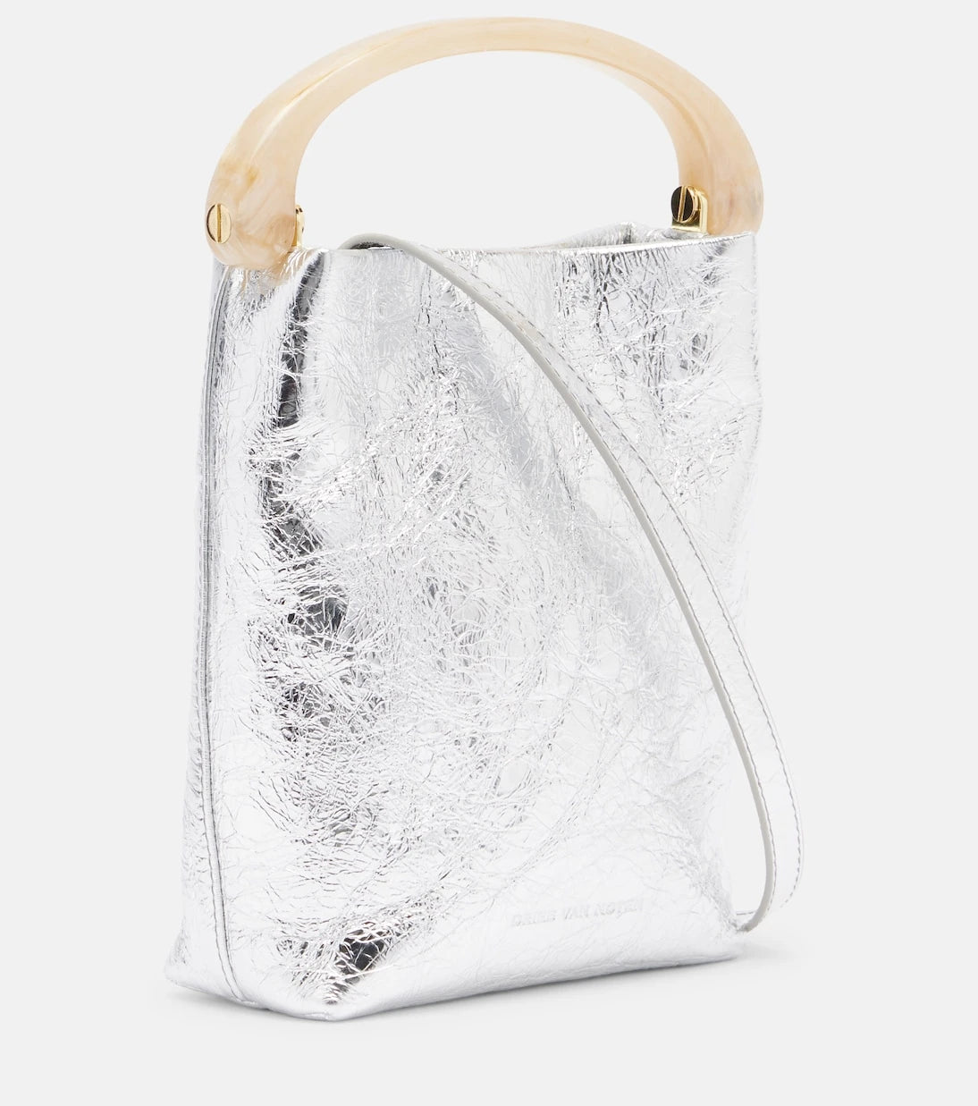 Dries Van Noten - Crisp Mini metallic leather top-handle bag