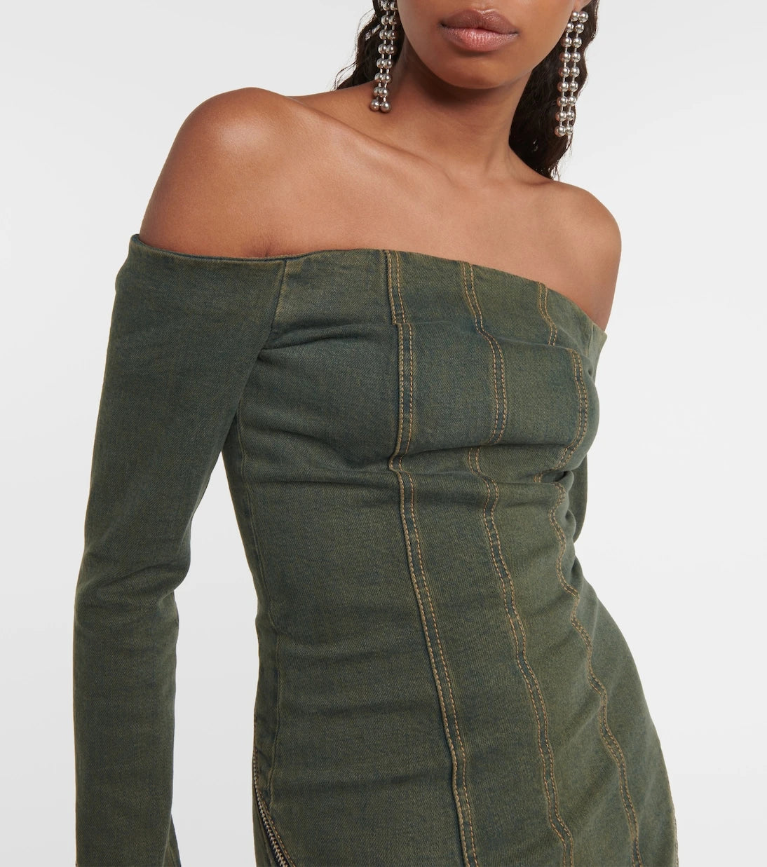 Blumarine - Off-shoulder denim minidress