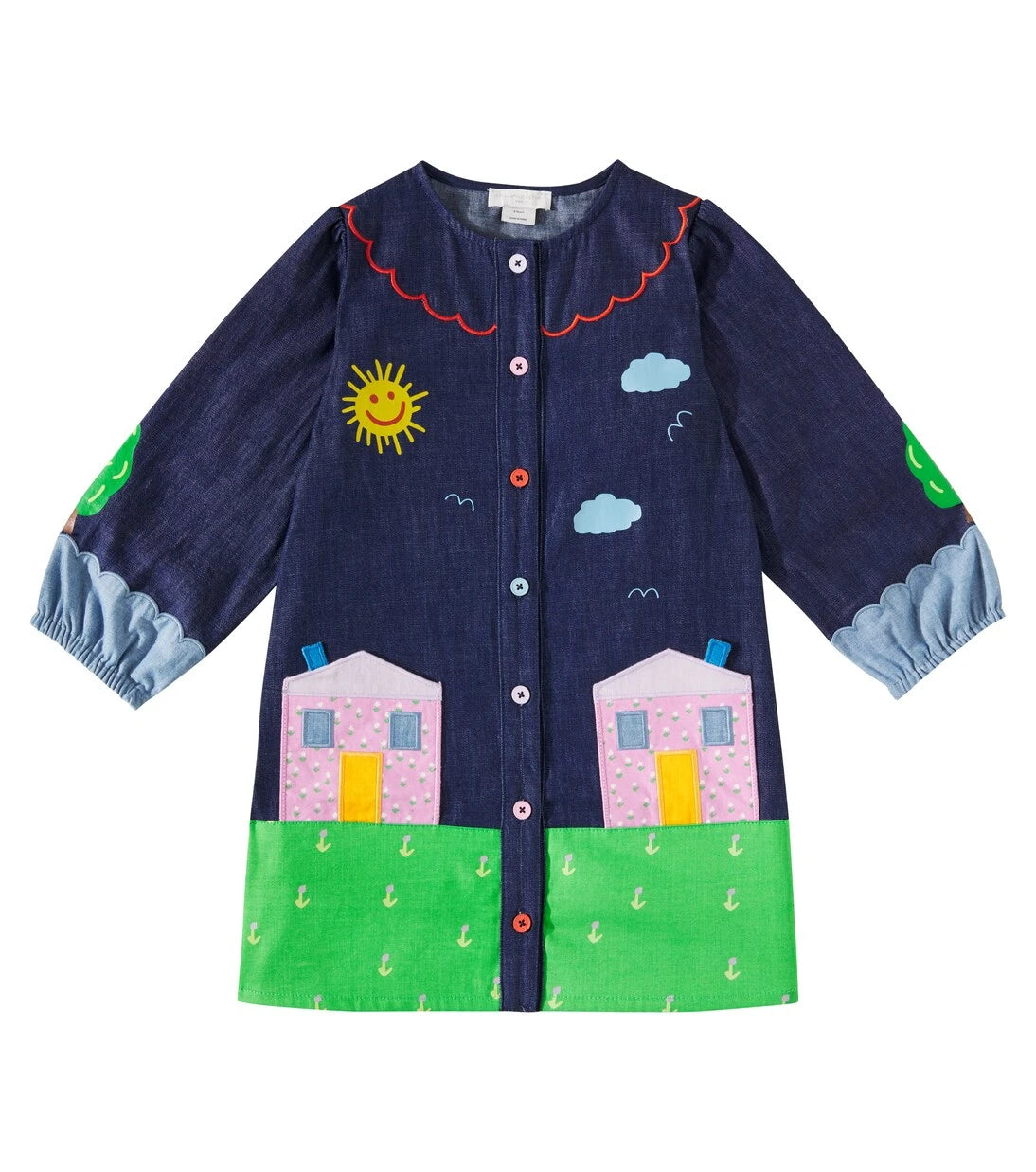 Stella McCartney Kids - Printed patch-appliqué denim dress