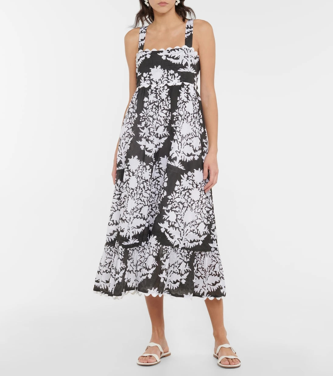 Juliet Dunn - Printed cotton voile midi dress