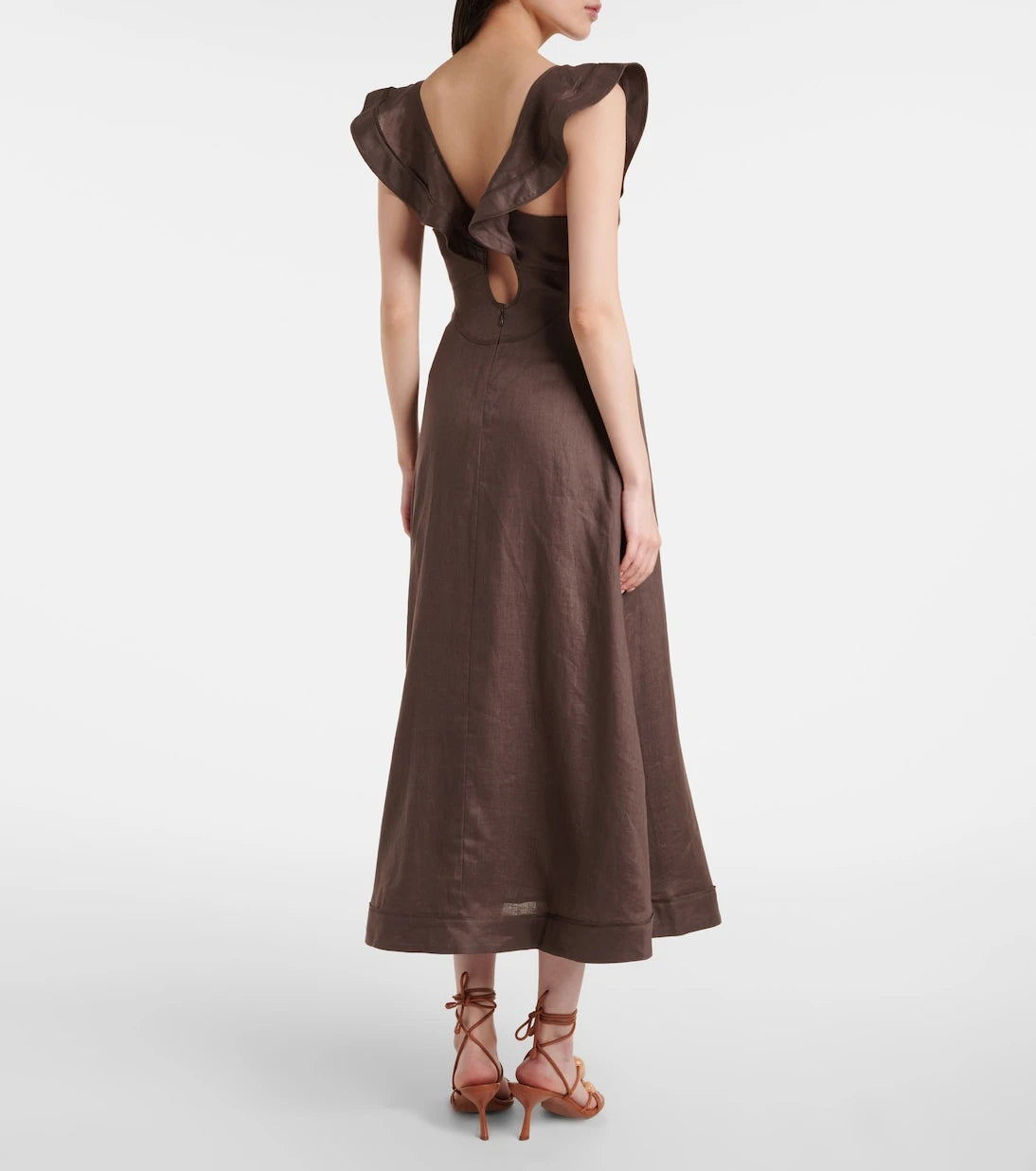 Zimmermann - Rhiannon ruffled linen midi dress