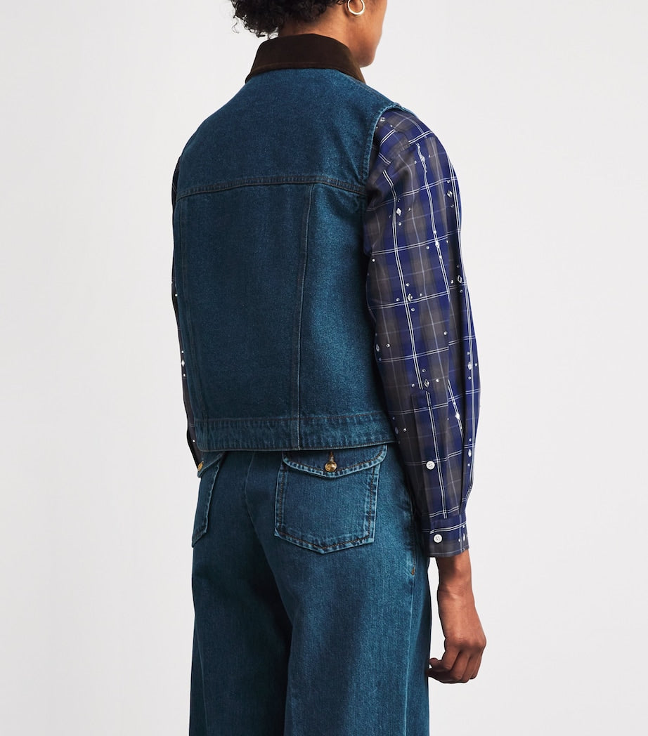 Sandro Paris Blue Denim Waistcoat