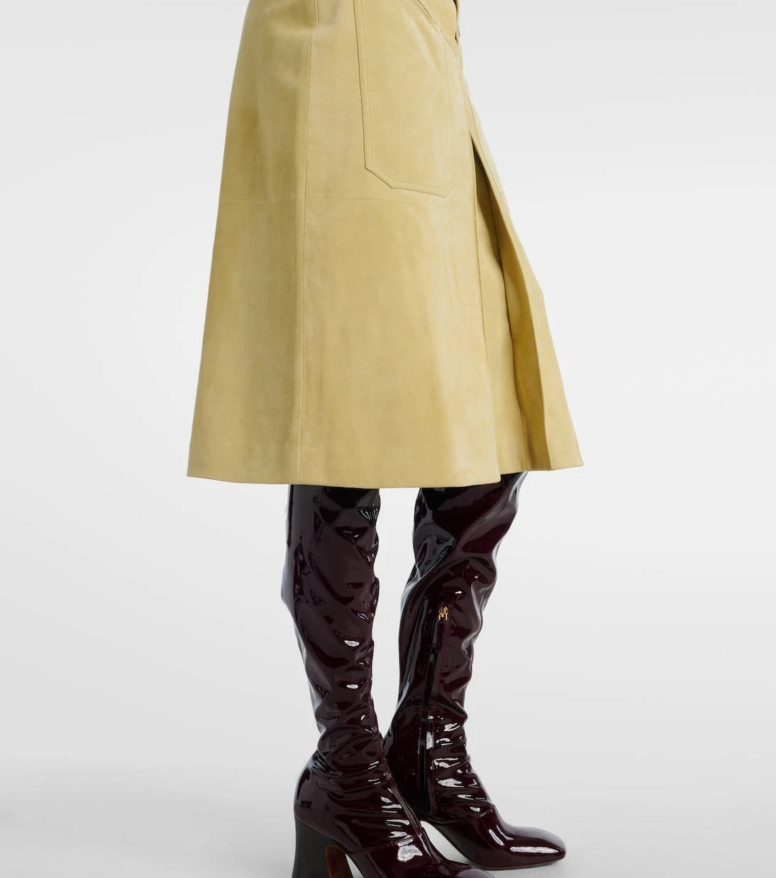 Chloé - Suede midi skirt