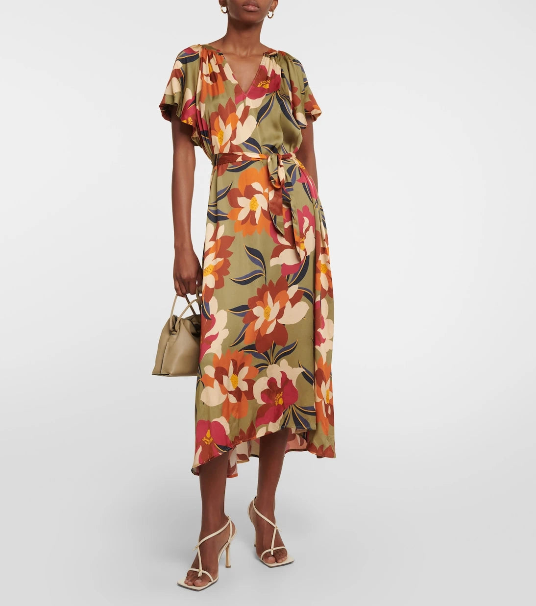 Velvet - Francie printed satin midi dress