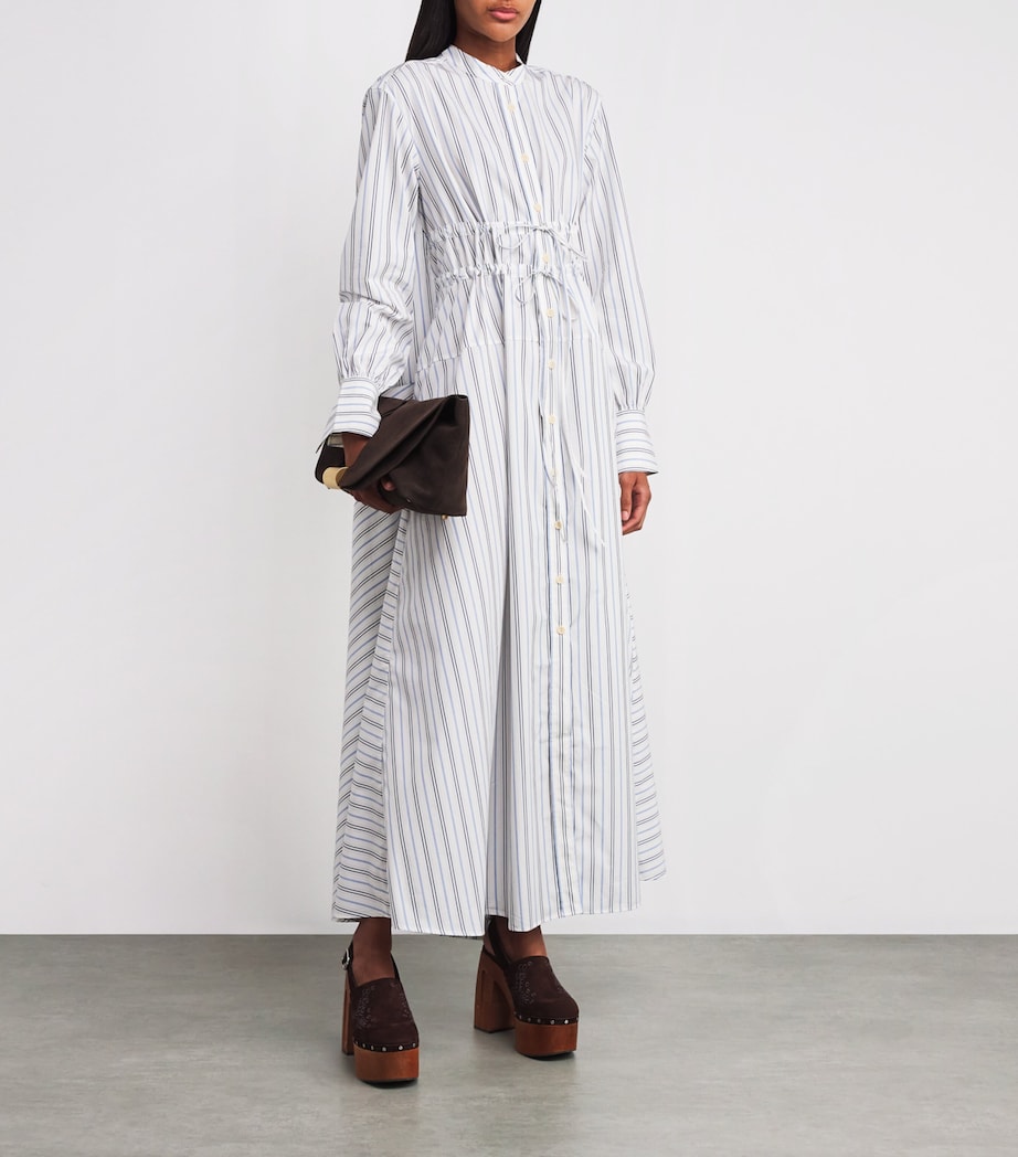 Palmer//Harding Blue Cotton Stripe Clarity Maxi Dress