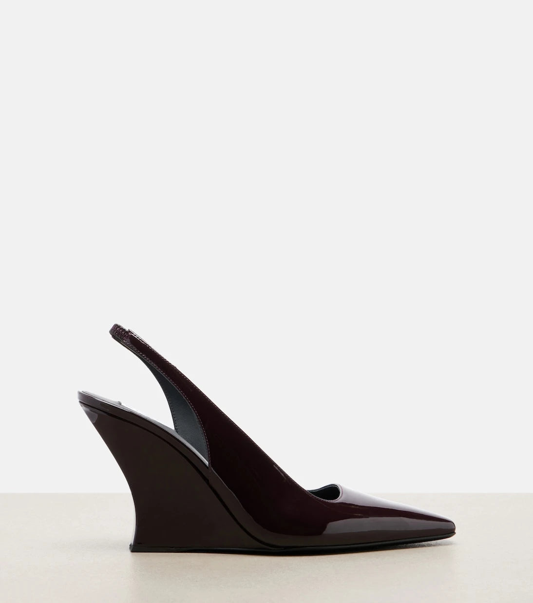 Alaïa - Patent leather wedge slingback pumps