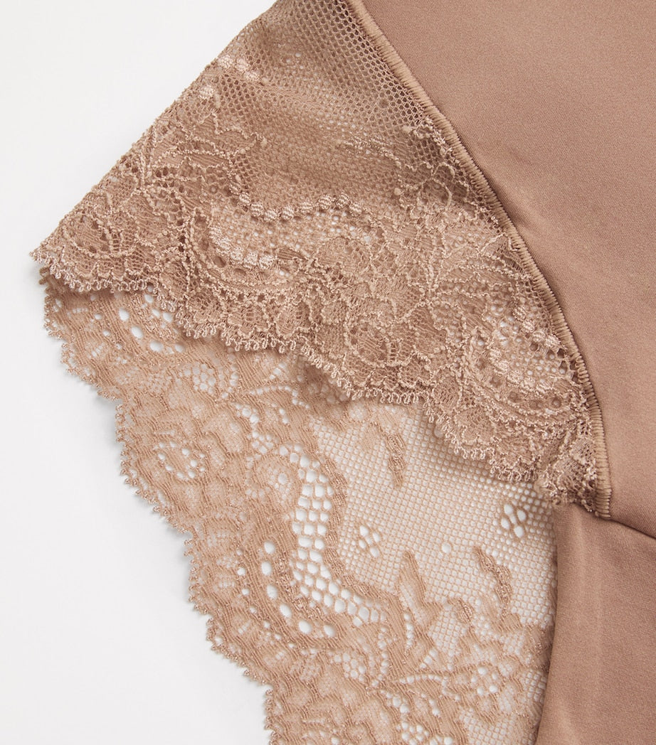 Beige Lace Undie-Tectable Hipster Briefs