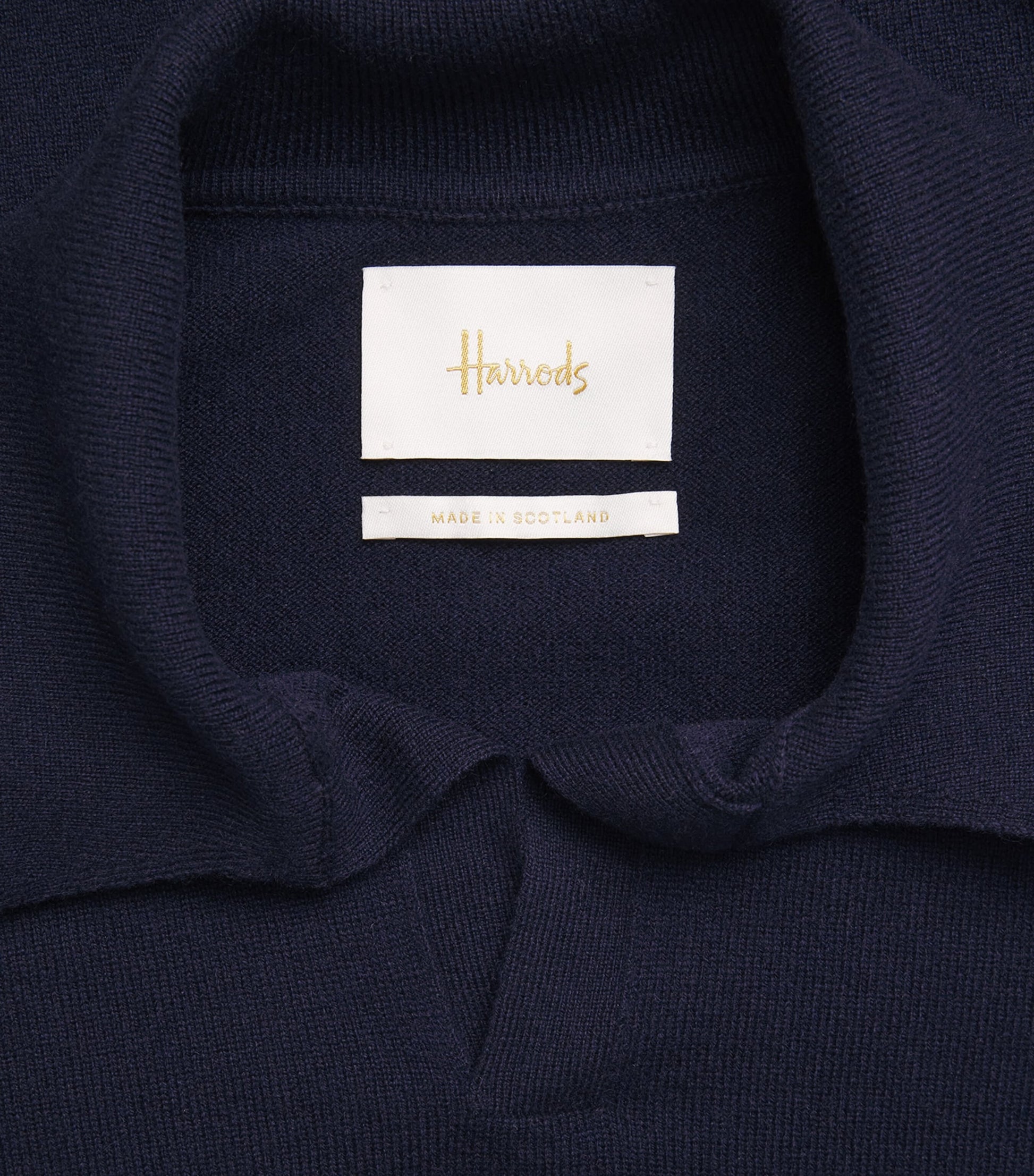 Navy Cashmere Polo Sweater