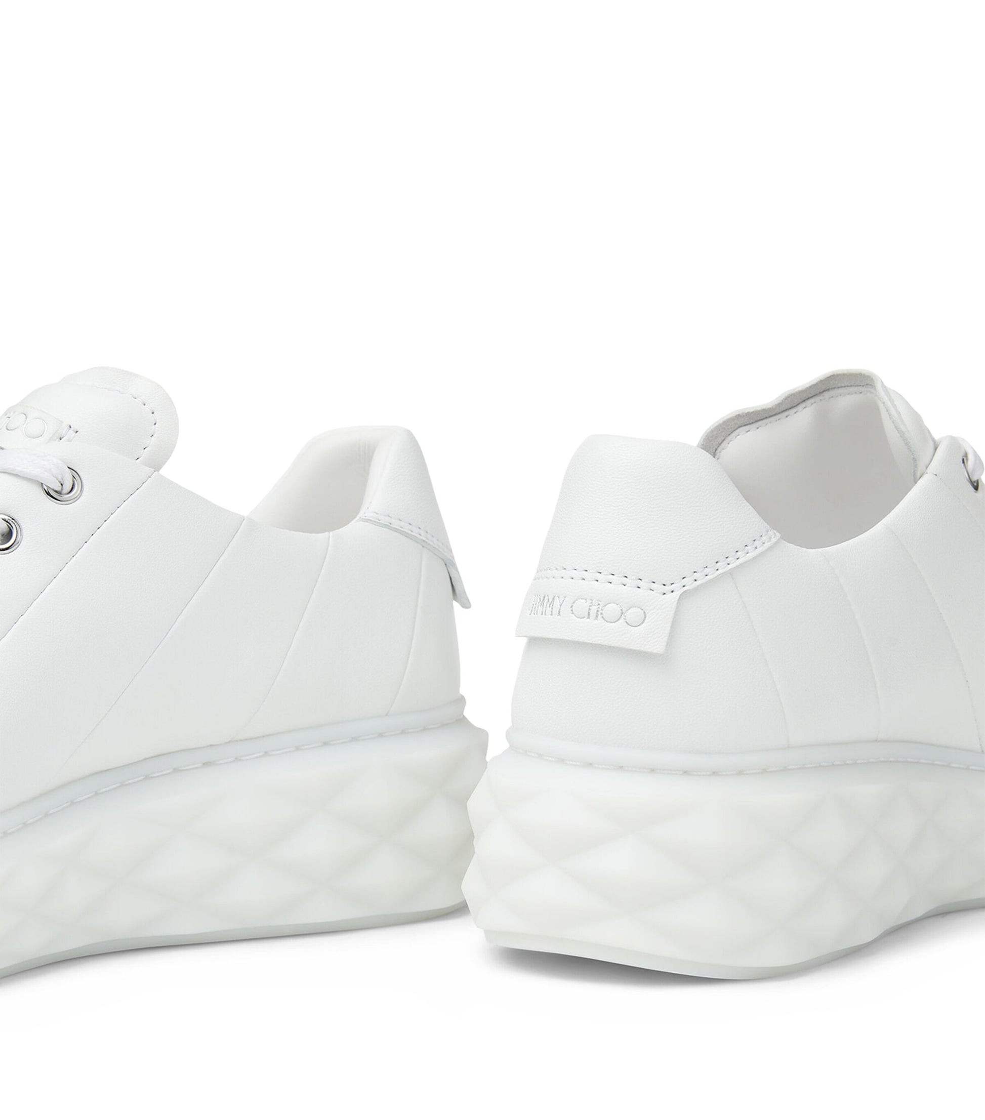 Jimmy Choo White Diamond Light Maxi Leather Sneakers
