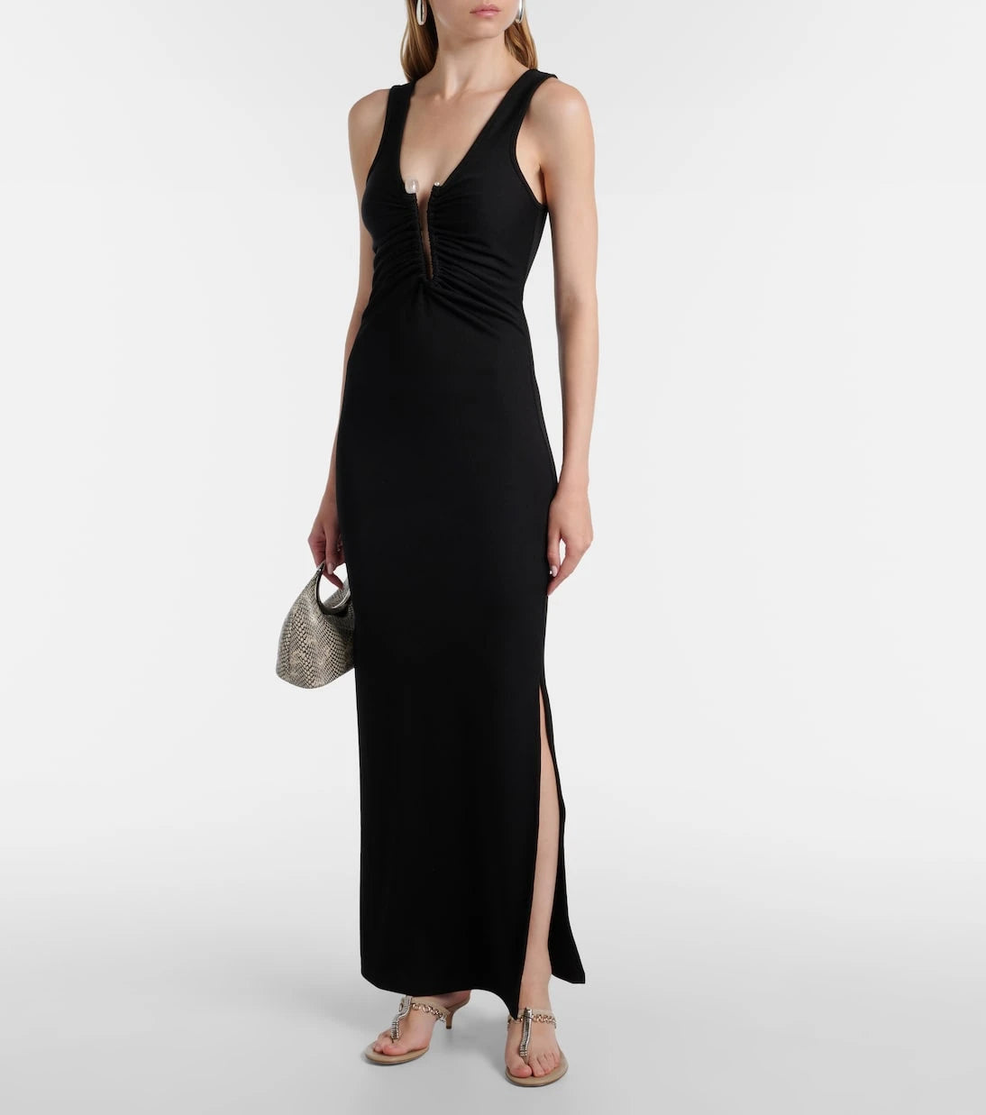 Christopher Esber - Crystal Pin embellished jersey maxi dress