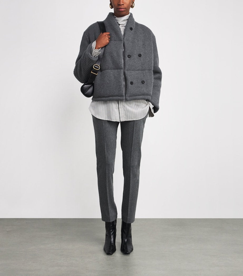 Le Kasha Grey Cashmere Linz Puffer Jacket