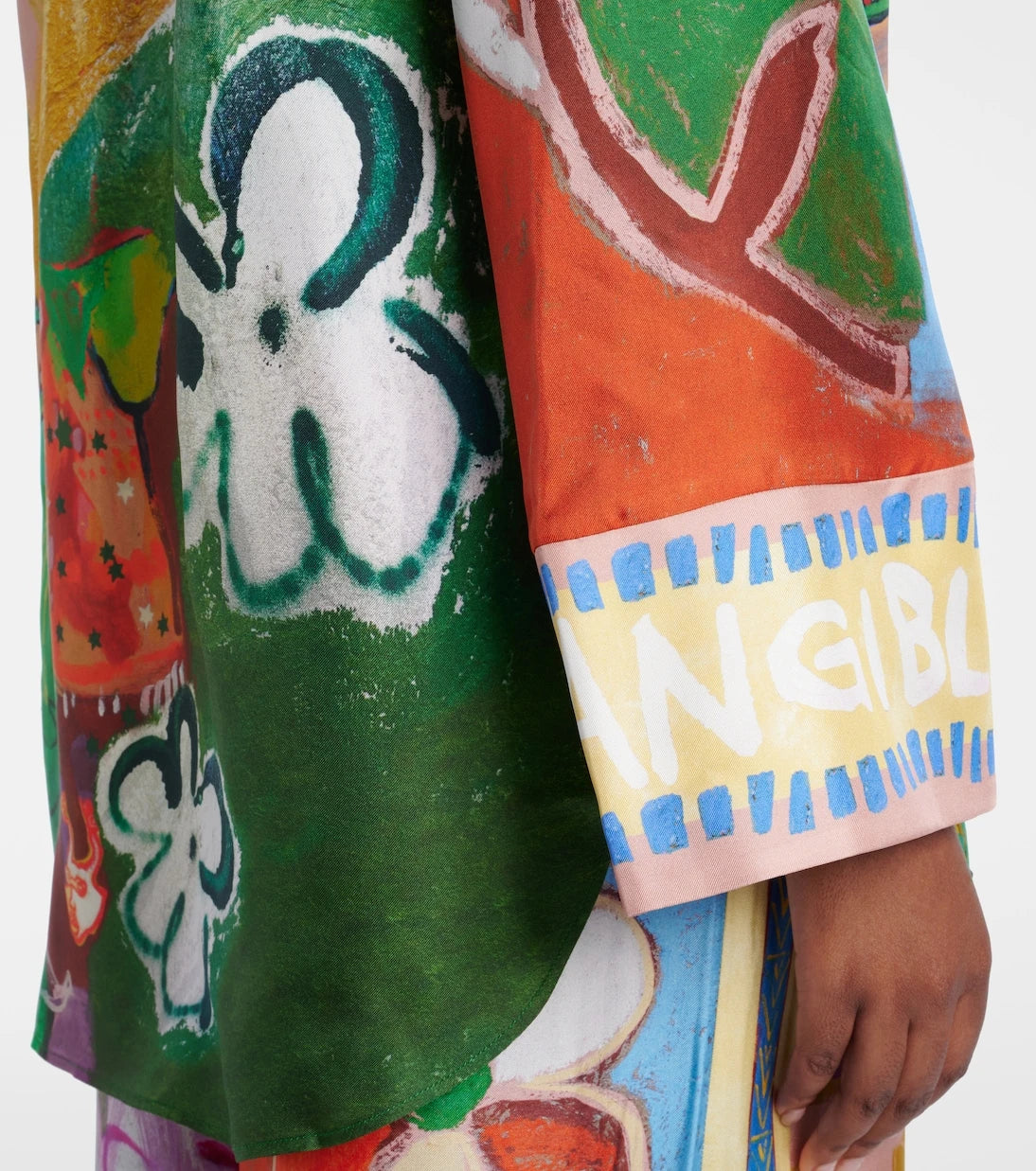 Alémais - x MLAK printed silk twill shirt