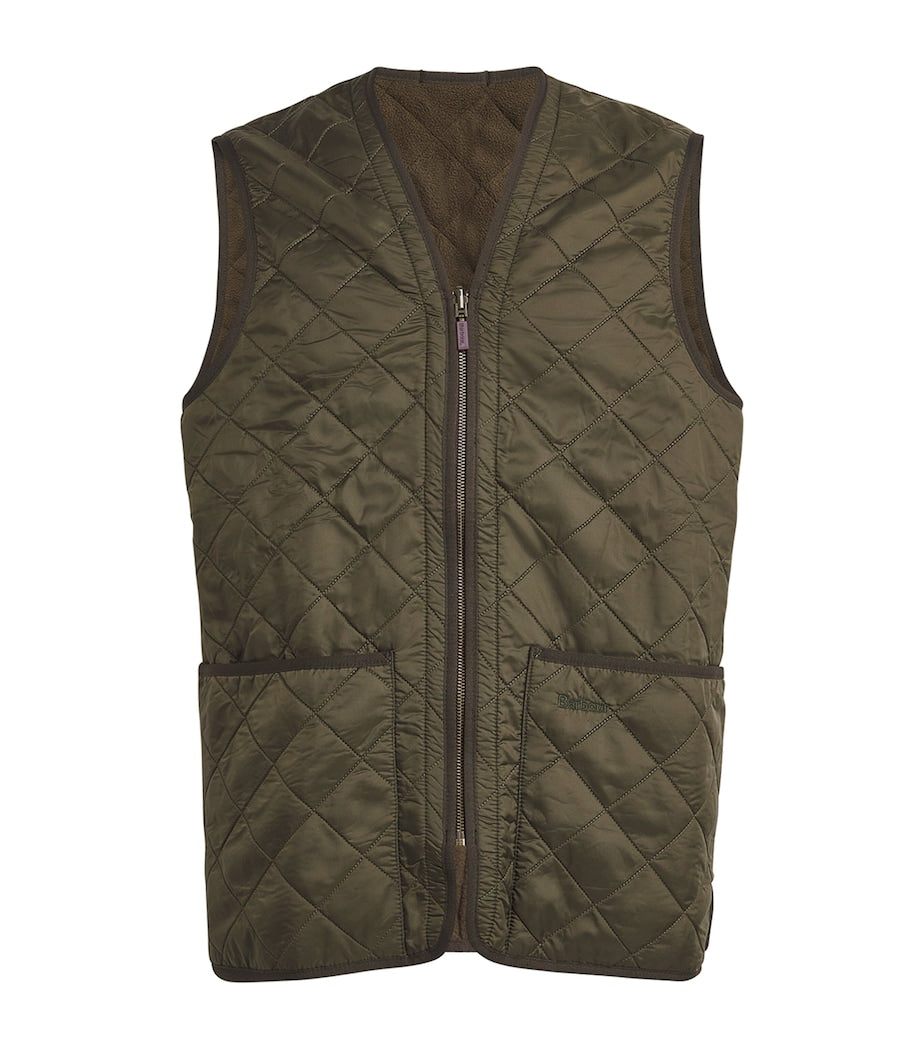 Barbour Green Quilted Zip-In Liner Gilet