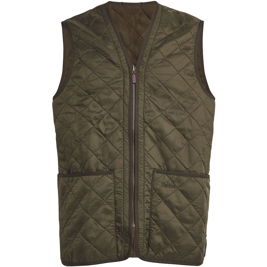 Barbour Green Quilted Zip-In Liner Gilet