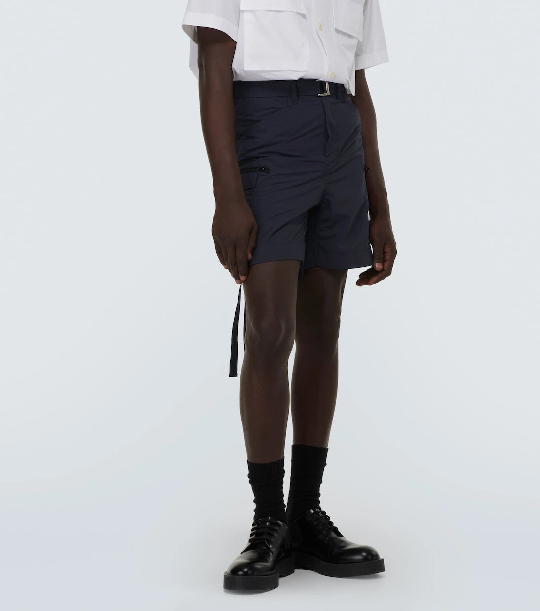 Sacai - شورت برمودا من التافتا