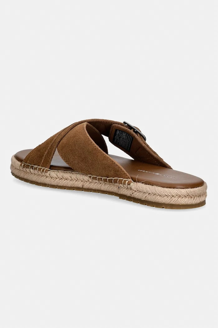 Tommy Hilfiger erkek süet terlik FLEX JUTTE BUCKLE SDE SANDAL
