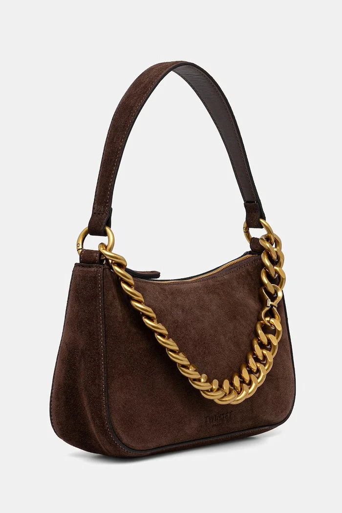 Twinset süet kadın hobo çanta